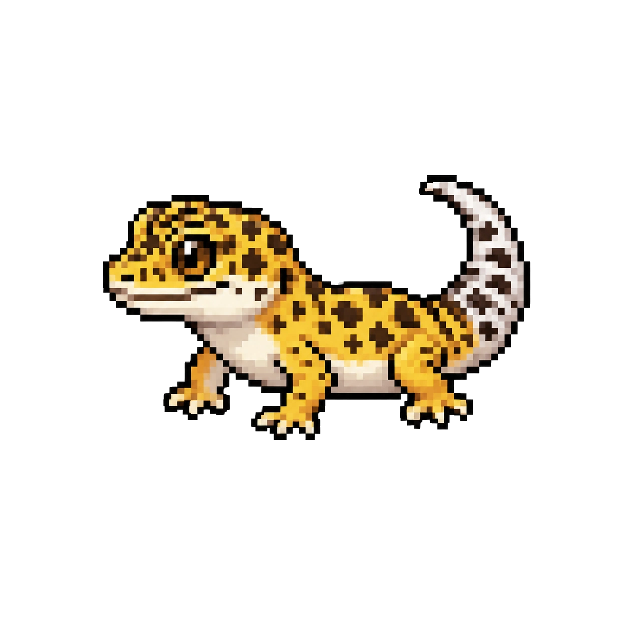 Leopard Gecko pixel-art illustration